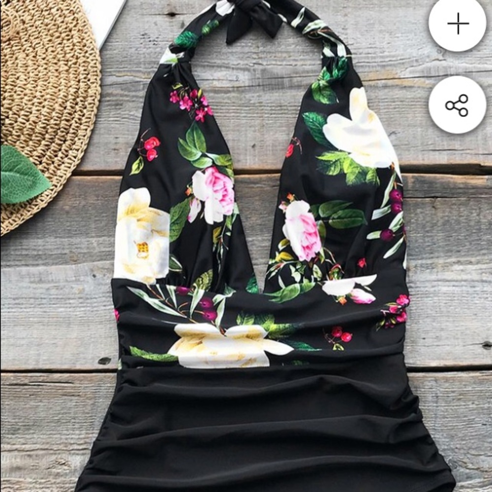 New Aloha  Floral Print    Halter Design Bathing